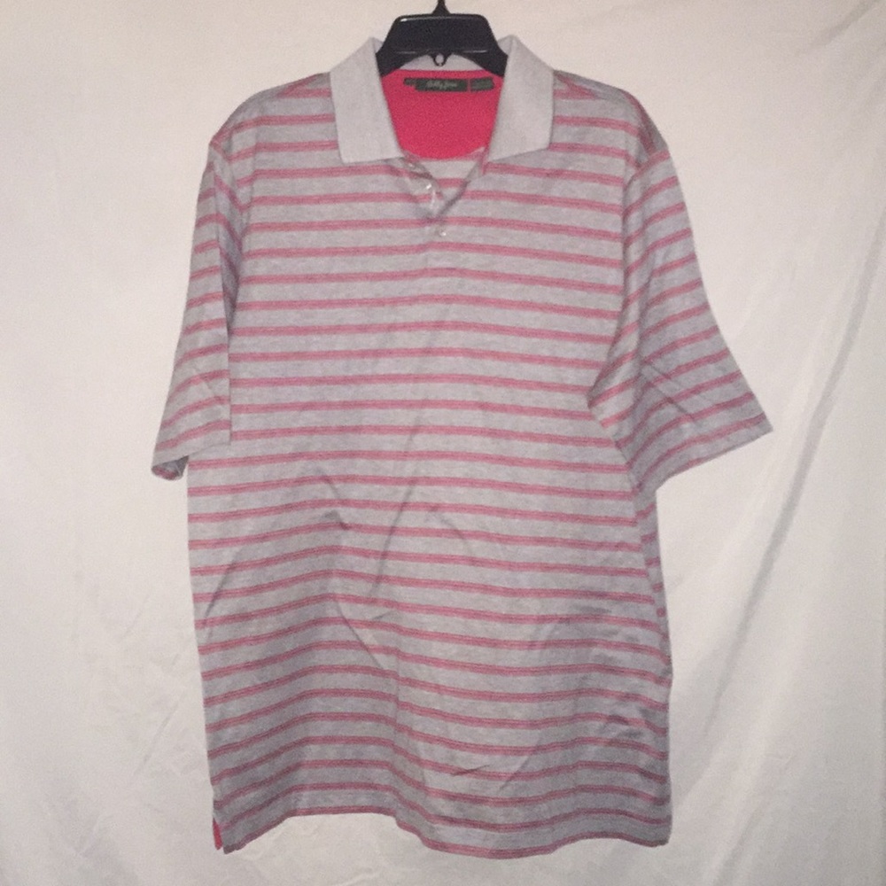 Gray and Red Bobby Jones Golf Polo